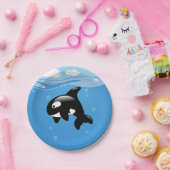 Niedlicher Orca-Wal im Ozean Pappteller (Party)