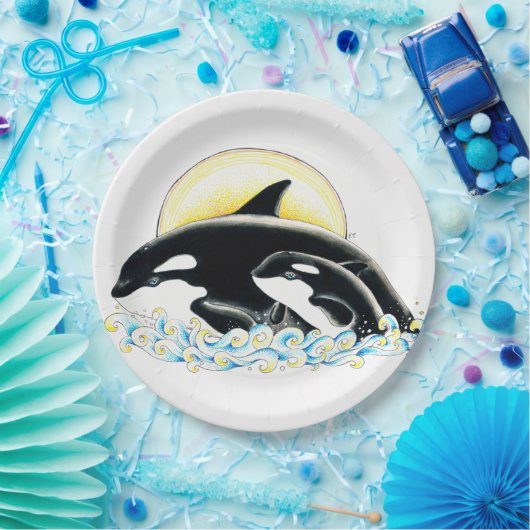 Niedlicher Orca-Wal Pappteller (Party)