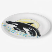 Niedlicher Orca-Wal Pappteller (Schrägansicht)