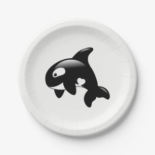 Niedlicher Orca-Wal Pappteller