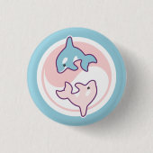 Niedlicher Orca-Wal Yin Yang Button (Vorderseite)