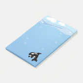 Niedlicher Orca Whale im Ozean Post-it Klebezettel (angewinkelt)