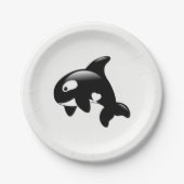 Niedlicher Orca Whale Pappteller (Vorderseite)