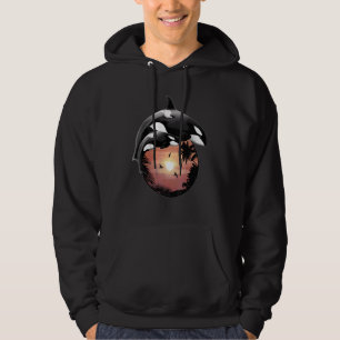 Niedlicher Orca Whales Samoa Polynesien Style Suns Hoodie