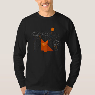 Niedlicher Origami Fox ist glückliche männliche T-Shirt