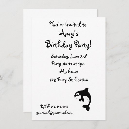 Niedlicher Orkanwal Einladung (Vorne/Hinten)