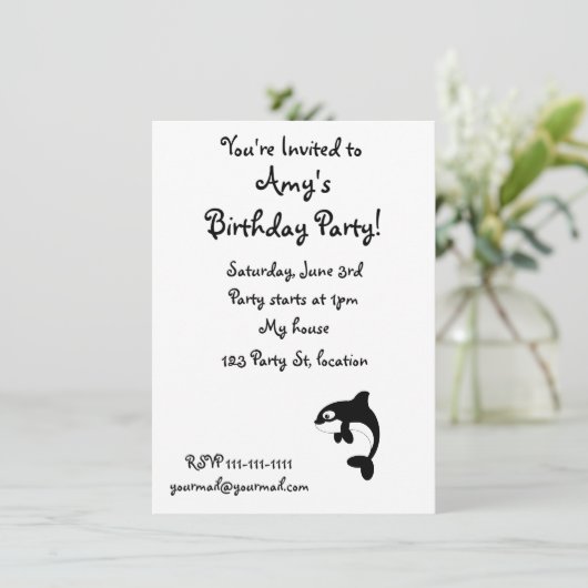 Niedlicher Orkanwal Einladung (Stehend Vorderseite)