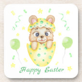 Niedlicher Osterbär für eine positive Stimmung Getränkeuntersetzer (Vorderseite)