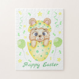 Niedlicher Osterbär für eine positive Stimmung Pos Puzzle