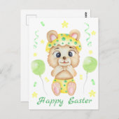 Niedlicher Osterbär für eine positive Stimmung Postkarte (Vorne/Hinten)