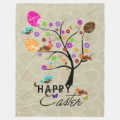 Niedlicher Osterbaum aus Eiern und Vögeln Fleecedecke (Vorderseite)