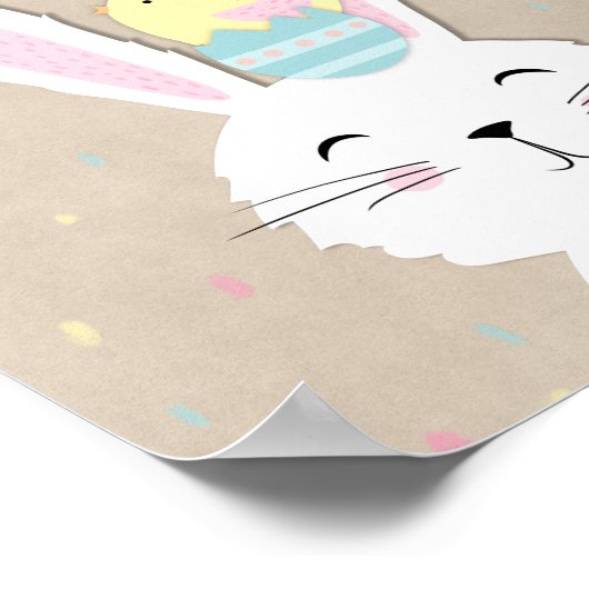 Niedlicher Osterbootstil Poster (Ecke)