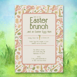 Niedlicher Osterbrunch & Eierjagd Einladung