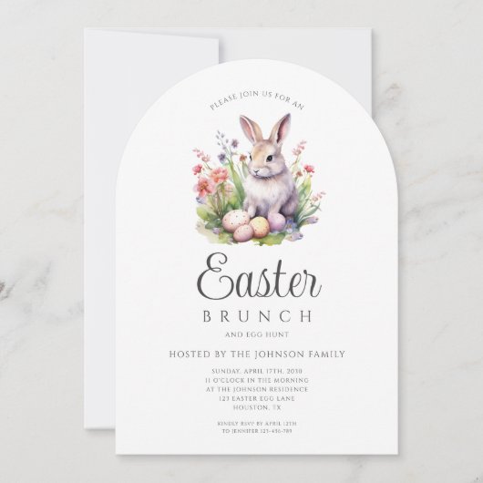 Niedlicher Osterbrunch und Eierjagd Einladung (Vorderseite)