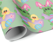 Niedlicher Osterdrache und Küken-Packpapier Geschenkpapier (Rolleneckpunkt)