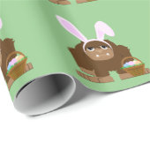 Niedlicher Osterfuß Geschenkpapier (Rolleneckpunkt)