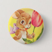 Niedlicher Osterhase Button (Vorderseite)