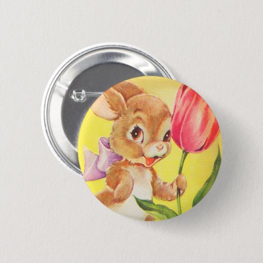 Niedlicher Osterhase Button (Vorne & Hinten)