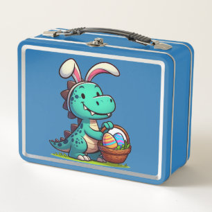 Niedlicher Osterhase-Dinosaurier Metall Brotdose