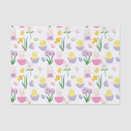 Niedlicher Osterhase Feiertag deckte Partygewebe Seidenpapier (Vorderseite)