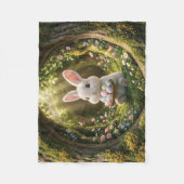 Niedlicher Osterhase Fleecedecke (Vorderseite)
