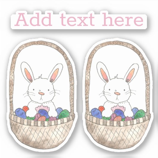 Niedlicher Osterhase für Kinder Aufkleber (Vorderseite)