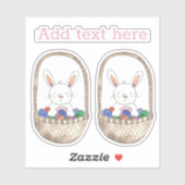 Niedlicher Osterhase für Kinder Aufkleber (Blatt)