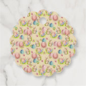 Niedlicher Osterhase im Korb Geschenkanhänger (Rückseite)