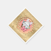 Niedlicher Osterhase im Korb Serviette (Ecke)