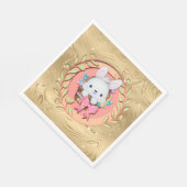 Niedlicher Osterhase im Korb Serviette (Ecke)