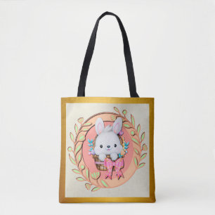 Niedlicher Osterhase im Korb Tasche