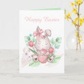 Niedlicher Osterhase Karte (Gelbe Blume)