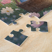 Niedlicher Osterhase mit blauer Jacke Puzzle (Seite)