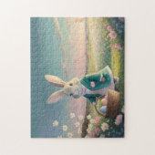 Niedlicher Osterhase mit blauer Jacke Puzzle (Vertikal)