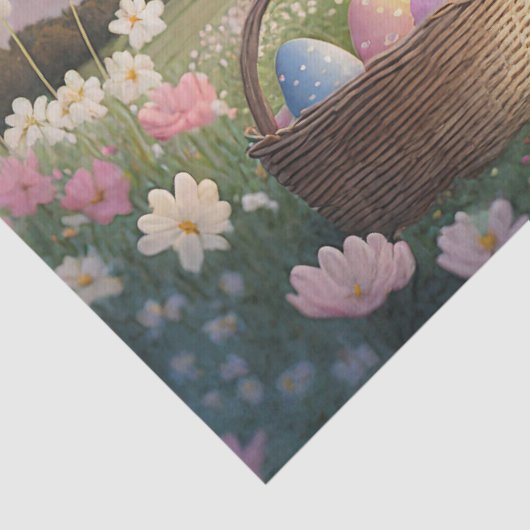 Niedlicher Osterhase mit blauer Jacke Seidenpapier (Detail)