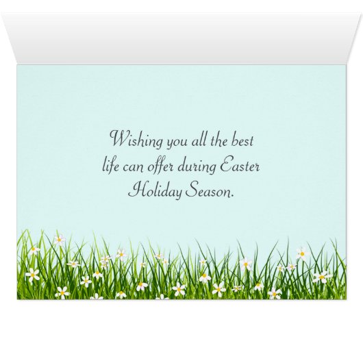 Niedlicher Osterhase mit Blume (Innenansicht Horizontal (Unten))