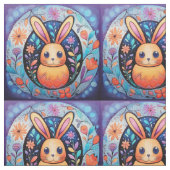 Niedlicher Osterhase mit Blume Stoff (Nahaufnahme)