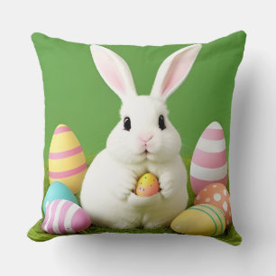 Niedlicher Osterhase mit dekorativen Eiern Kissen