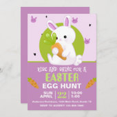 Niedlicher Osterhase mit Karrot Geburtstagsparty Einladung (Vorne/Hinten)