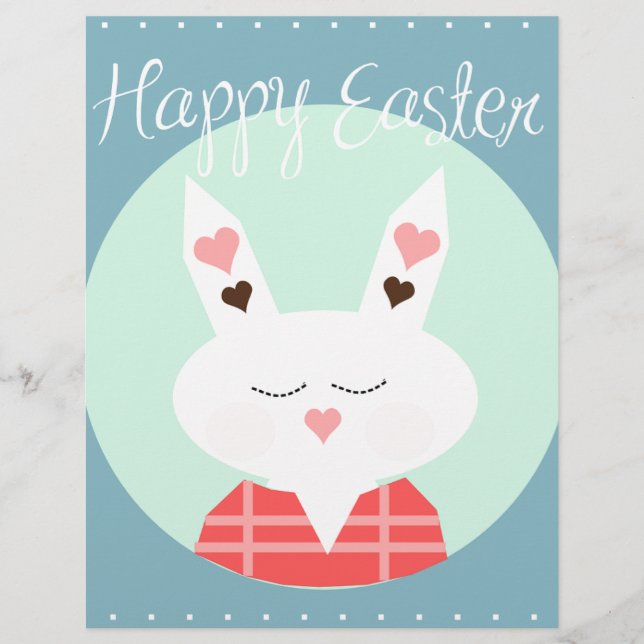Niedlicher Osterhase mit rosa Herzen (Vorderseite)