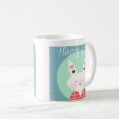 Niedlicher Osterhase mit rosa Herzen Kaffeetasse (VorderseiteRechts)