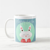 Niedlicher Osterhase mit rosa Herzen Kaffeetasse (Links)