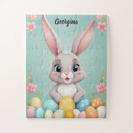Niedlicher Osterhase Personalisierte Kinder Puzzle