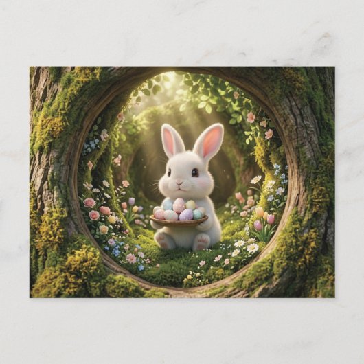 Niedlicher Osterhase Postkarte (Vorderseite)