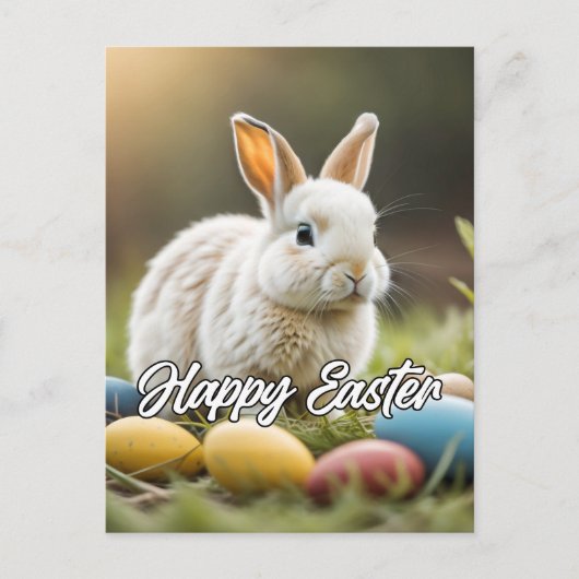 Niedlicher Osterhase Postkarte (Vorderseite)