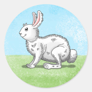 Niedlicher Osterhase Runder Aufkleber