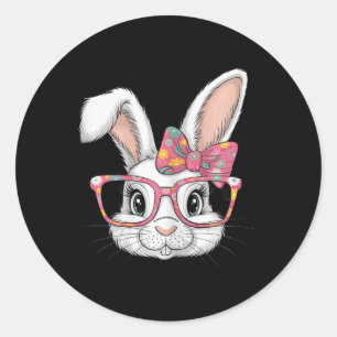 Niedlicher Osterhase Sonnige Osterhasen mit Kaninc Runder Aufkleber