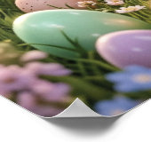 Niedlicher Osterhase und Kind Poster (Ecke)