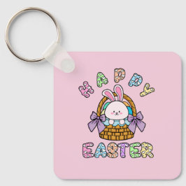 Niedlicher Osterhasen Basketball mit Eiern Schlüss Schlüsselanhänger