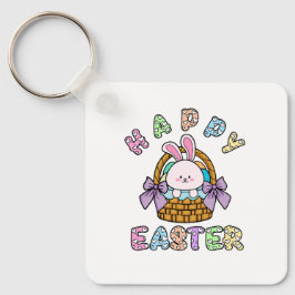 Niedlicher Osterhasen Basketball mit Eiern Schlüss Schlüsselanhänger